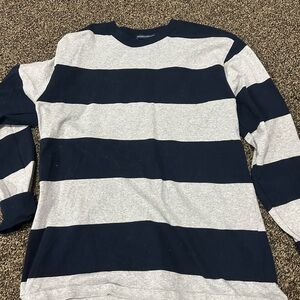 Striped Shirt - Navy and Gray